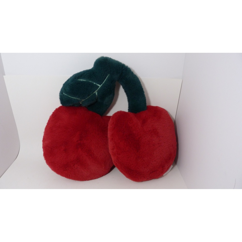 Cupcakes and Cashmere Red Cherry Plush Faux Fur Decorative Accent Pillow